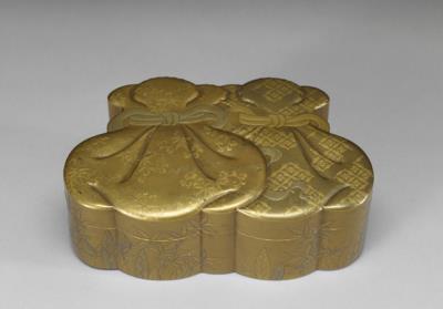 图片[2]-Dual sack-shaped lacquer container with bamboo and grass decoration (contains 5 jade pieces, and Emperor Qianlong’s imperial calligraphy album and painting scroll), Qing dynasty, Qianlong reign (1736-1795)-China Archive